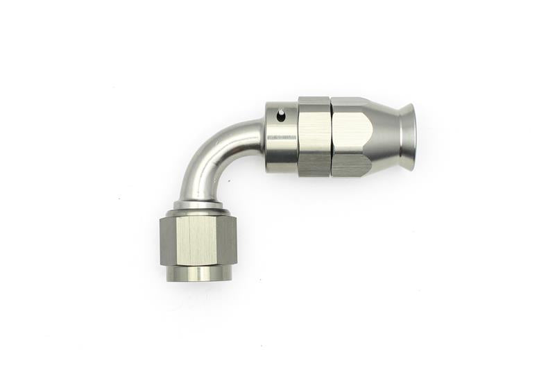 DeatschWerks 6AN Female Swivel 90-Degree Hose End PTFE with Olive Insert – Anodized Titanium for Automotive Fuel Systems