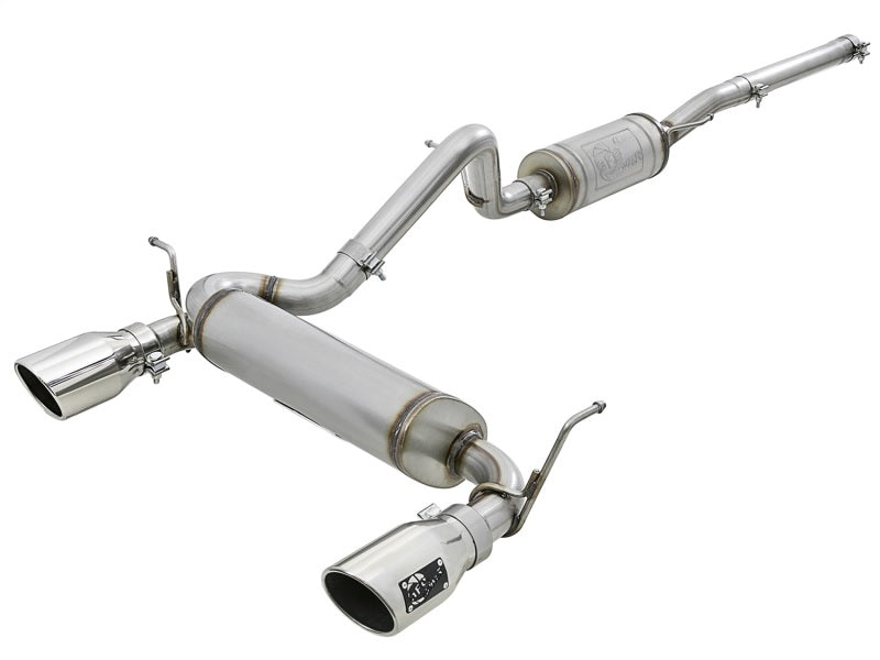 aFe Rebel Series 2.5-inch 409 Stainless Steel Cat-Back Exhaust with Polished Tips for Jeep Wrangler (2007-2018) V6 3.6L/3.8L