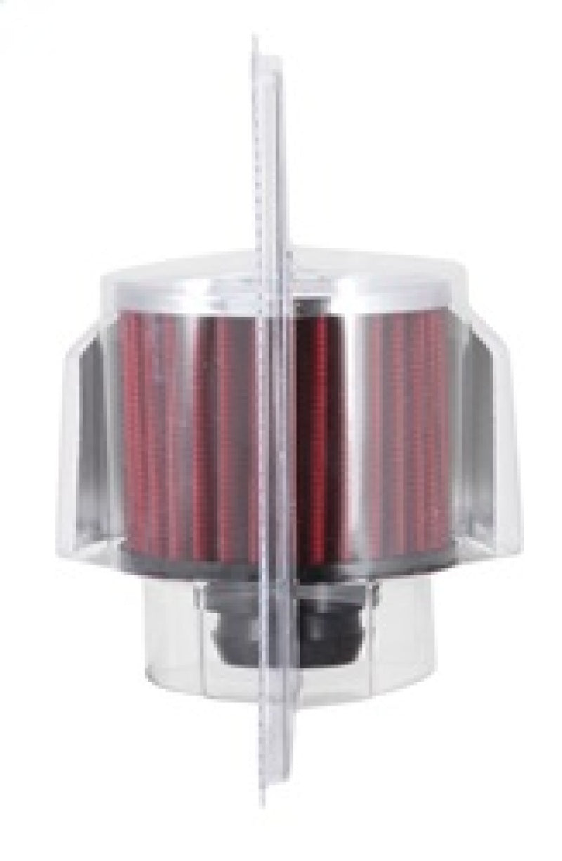 K&N Engineering 62-1516 Chrome Top Crankcase Vent Filter with Deflector Shield and 1-1/4 Inch Flange