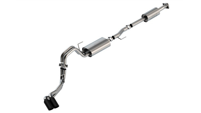 Borla F-150 2021-2025 5.0L Cat-Back Touring Exhaust System with Black Chrome Tips - Part #140873BC