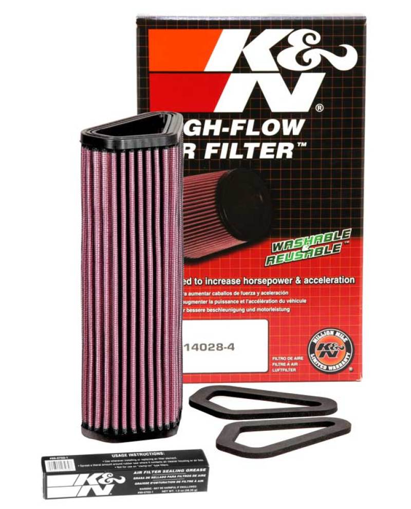 K&N Engineering Part DU-1007 High-Flow Replacement Air Filter for Ducati 1098, 848, 1198, and Streetfighter Models