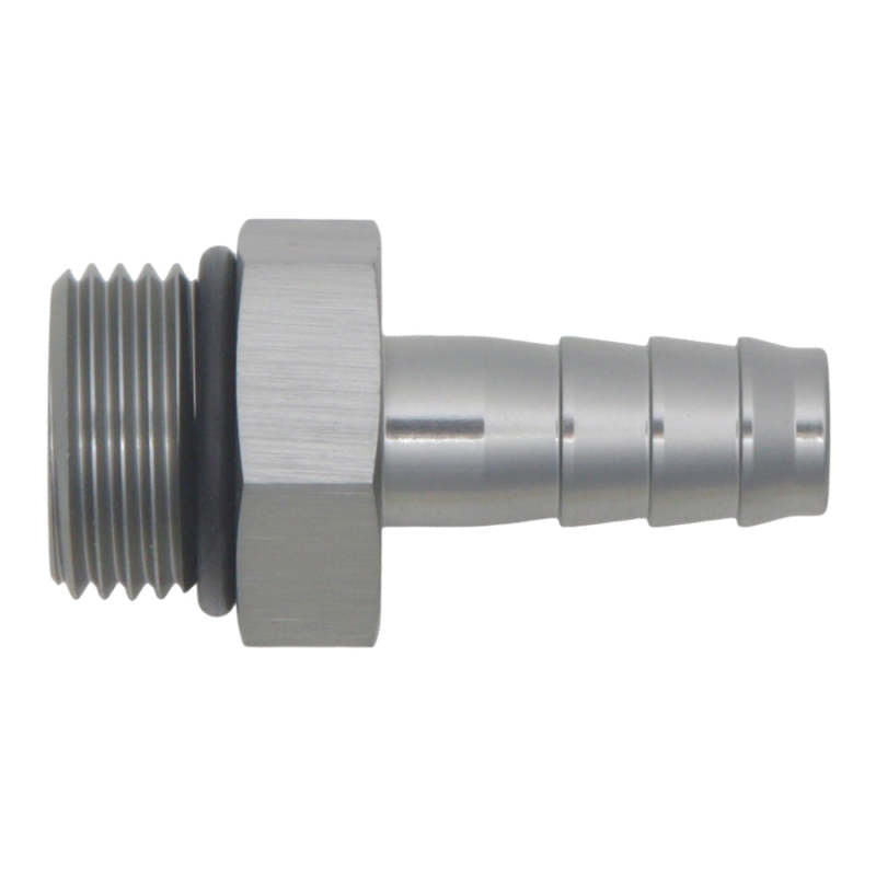 DeatschWerks 8AN ORB Male to 3/8 Inch Male Triple Barb Fitting with O-Ring – Anodized Titanium