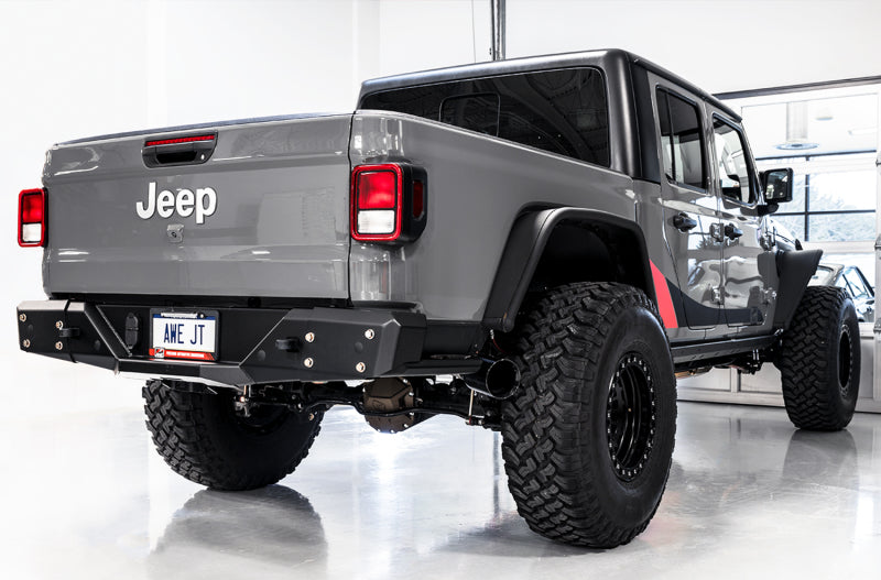 AWE Tuning 20-21 Jeep Gladiator JT 3.6L Tread Edition Cat-Back Dual Exhaust with Diamond Black Tips