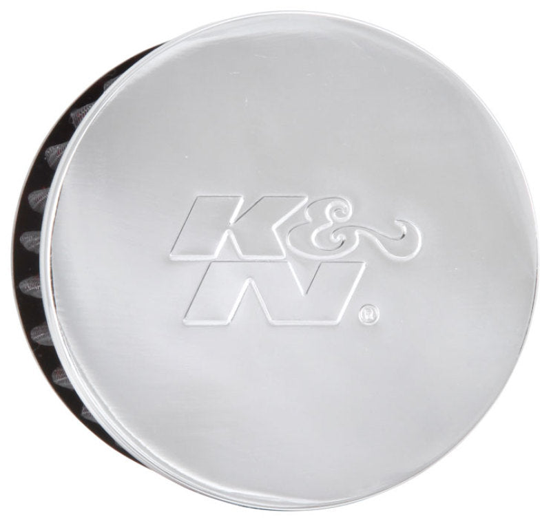 K&N Engineering 62-1460 Chrome Finish Rubber Base Crankcase Vent Filter with 1.5-inch Flange