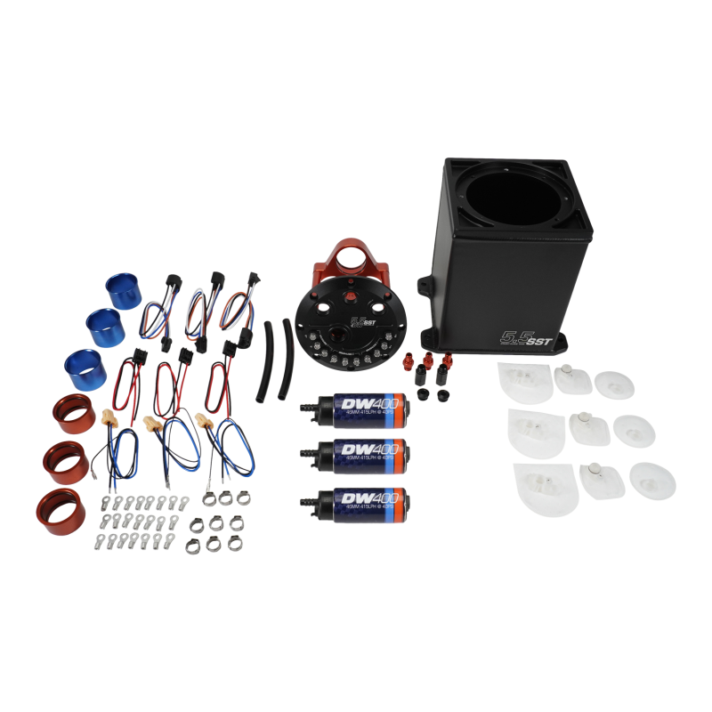 DeatschWerks 5.5L Modular Surge Tank with Three DW400 Fuel Pumps