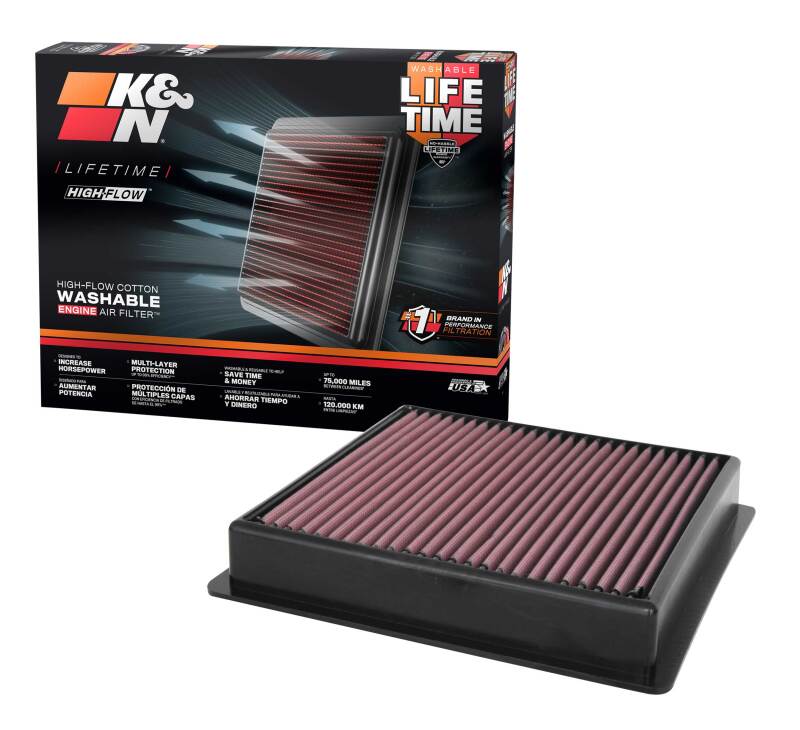 K&N Engineering 33-5100 High-Flow Reusable Air Filter for Ford F-250 and F-350 Super Duty (2020-2021)