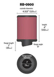 K&N Engineering Universal Rubber Air Filter – 3 Inch Diameter, 4.5 Inch Outer Diameter, 4 Inch Height