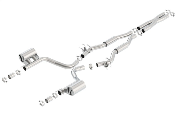 Borla S-Type Cat-Back Exhaust System for 2015-2022 Dodge Challenger Hellcat 6.2L V8 - No Tips, Factory Valance Use