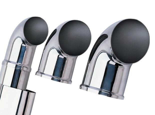 Borla Universal Polished Stainless Steel Exhaust Tip - 3 Inch Inlet, 3 Inch Outlet, Single Round Turndown/Turnout - Part Number 20140